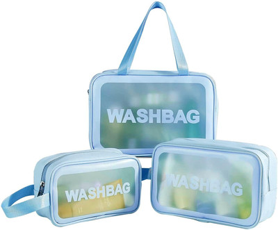 APOPHIS Cosmetic Bag Pouch Transparent Pvc Wash Bag(Blue)
