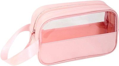 Flywind Makeup Bag Clear Travel Toiletries Bag Accessories Portable Waterproof Cosmetic(Pink)