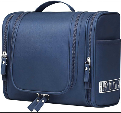 AAIK Cosmetic Organizer Bag | Travel Makeup Storage Pouch with Multi-Compartments(Blue)