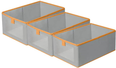 HOUSE OF QUIRK Durable and Versatile Closet Organizers and Storage Baskets-Grey-27x40x17 Cm(Grey)
