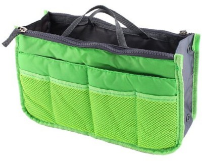 Kanha Nylon 13 Pocket Organizer Handbag(Green)