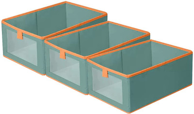 HOUSE OF QUIRK Durable and Versatile Closet Organizers and Storage Baskets-Green-27x40x17 Cm(Green)