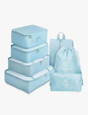 AAIK Travel Waterproof Bag Set of 7 | Packing Cubes & Luggage Organizer(Blue)