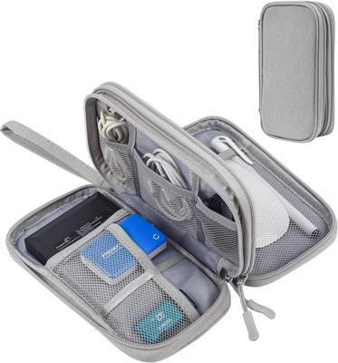 MUSVUZA Gadget Cable Organizer Pouch Storage Case for USB Cables, Earphones, Chargers(Grey)