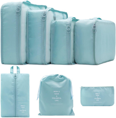 TILFIXER 7 Travel Cubes Set For Suitcase And Luggage Organizers Toiletry bag(Blue)