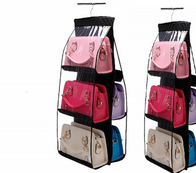 Wishbone 6 Pocket Foldable Hanging Purse Handbag Organizer(Multicolor)