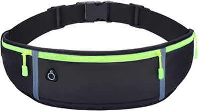 flerific 3 poket Running Waist Belt Bag for Men and Wome Waterproof Travel Pouch 3 Pocket Running Belt(Black)