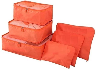 SHUANG YOU Polyester Travel Bag with Packing Cubes Laundry Bag Packing Cube Luggage Bag(Orange)