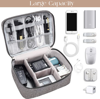VDNSI Universal Digital Storage Pouch Case Electronic Accessories Gadget Organizer bag(Grey)