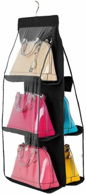 Fulkiza 6 Pocket Foldable Hanging Purse Handbag Organizer for Storage Ladies(Multicolor)