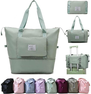Sunmukh Enterprises (Expandable) Whisk & Tidy Lightweight Waterproof Nylon Foldable Travel Duffle Bag for Women Duffel Without Wheels