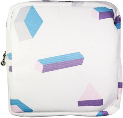 Flywind Sanitary Napkin Storage Bag Portable Cosmetic Storage Bag For Women Teen Girls(White)