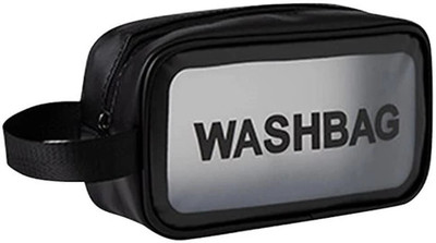 JAYSHREEIMPEX Wash Bag Clear Toiletry Bag, Makeup Bag Waterproof for Traveling Samll Size(Black)