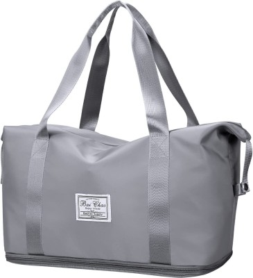 KEETLY Expandable Waterproof Travel Duffle Weekender Bag Dry and Compartments Sports(Grey)