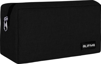 Alifiya Polyester Gadget Charger Pouch / Travel Organizer Pouch For Cables / Hard Disk / Charger(Black)