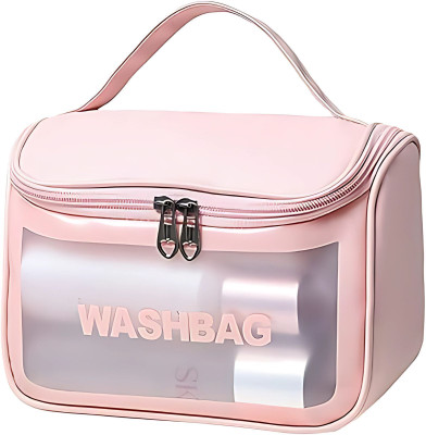 The Stitch Tale Waterproof Travel Makeup Organizer Bag for Women(Pink)