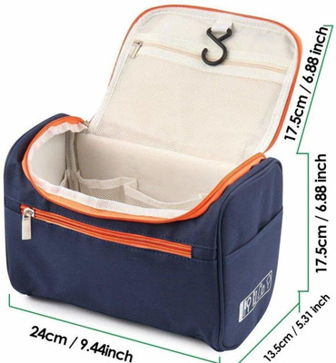 HouseOfCommon Toiletry Bag Cosmetic Bag with Hook for Travel, Makeup Organizer, Cosmetic Pouch(Blue)