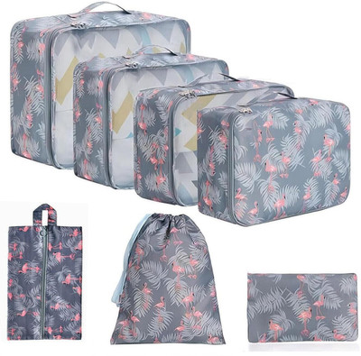 AASAISH Travel Organizer 7 in 1 Travel Laundry Cosmetics Luggage Packing Organizers Set(Grey)