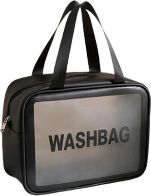 Stircraft WashBag Cosmetic Bag, Makeup Bag, Portable Makeup Travel Bag for Women Travel Toiletry Kit(Black)