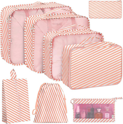 HOUSE OF QUIRK 8pcs Set Travel Organizer Packing Cubes-40LX30WX12H Cm(Multicolor)