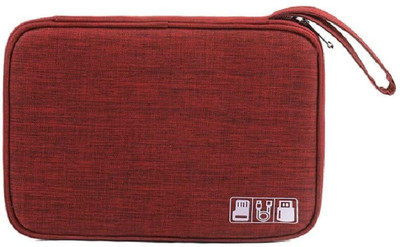 Nakrani Entrprise Single Leyar Electronic Gadget Organizer Case,Tech Kit Accessories Organizer Bag(Red)