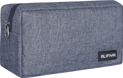 Alifiya Polyester Gadget Charger Pouch / Travel Organizer Pouch For Cables / Hard Disk / Charger (Grey)(Grey)