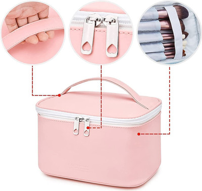 VPYXEN Cosmetic Toiletry Makeup Vanity Travel Storage Organizer Bags Pouch kit(Pink)