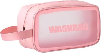 unnati creation Cosmetic Bag Pouch Transparent Pvc Wash Bag(Pink)