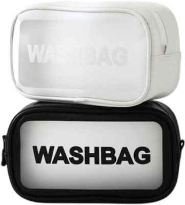 The Stitch Tale Transparent Waterproof Travel Organizer Wash Bag | Toiletry & Makeup Pouch(White, Black)