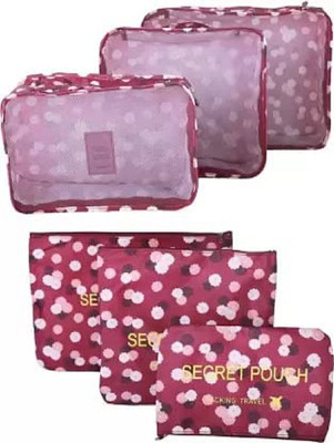 SHUANG YOU Polyester Travel Bag with Packing Cubes Laundry Bag Packing Cube Luggage Bag(Maroon)