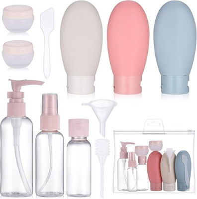 Qinitzz 11 Pcs Travel Bottle Kit for Toiletries, Leak Proof Travel Size Bottles,(Multicolor)