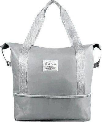 KEETLY Foldable Travel Duffle Bag for Women Expandable Lightweight Waterproof Carry(Grey)