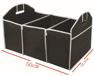 Kridix Mart Car Organizer Boot Stuff Food Storage Bags Trunk Organizers with 3 Compartments(Black)