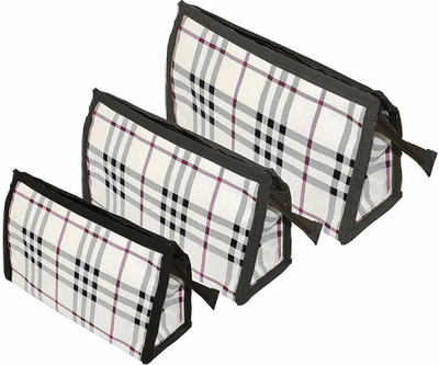 Flywind Toiletry Organizer Makeup Kit Bag Cosmetic Pouch for Women Pack of -3(Multicolor)
