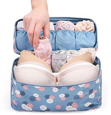 VDNSI Underwear Organizer Bag Slide Portable Cosmetic Makeup Lingerie bag(Blue)
