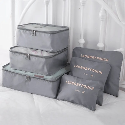NFI essentials Set of 6 Cube Storage Organizer Bags Clothes Packing Storage Travel Organizer,(Grey)