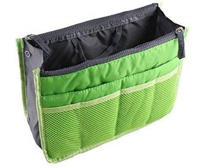 GIANT IMPEX Women's Multipocket 13 Compartments Travel Accessories Organizer HandBag(Green)