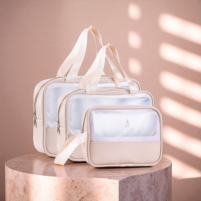 Parisal One Set 3-in-1 Premium Wash Bag – Travel Toiletry & Organizer Bags(Grey, White)