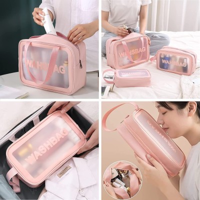 Virtuous Travel Toiletries Bag Waterproof Cosmetic Makeup Wash Bags For travel(Pink)