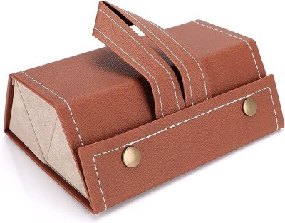 DZOVAG 3 Slots Leather Eyeglasses Storage Box & Glasses Case for Travelling(Multicolor)