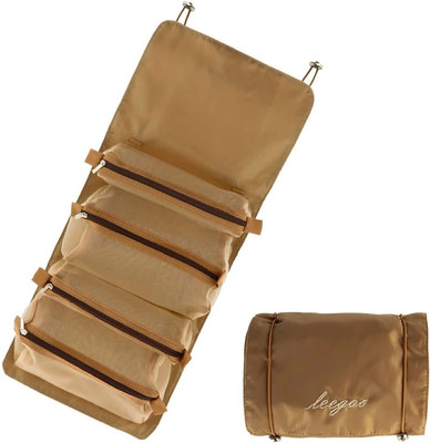 KEETLY 4 in1Large Cosmetic Mesh Bag/Makeup Organizer/Toiletry Pouch for Men and Women(Brown)