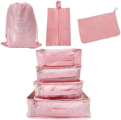 Eopzo Packing Cubes for Suitcase - 7 Pcs Travel Cubes Set for Suitcase(Pink)