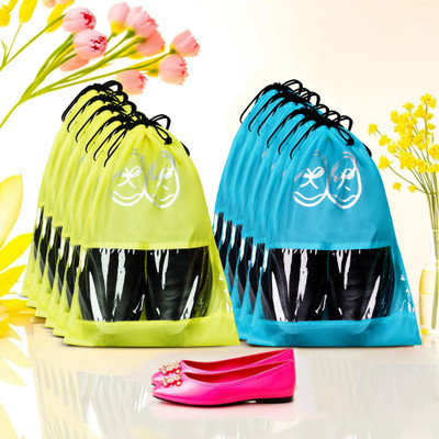 KUBER INDUSTRIES Shoe Pouch(Yellow, Blue)