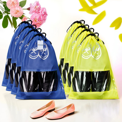 HOMESTIC by Kuber Industries Shoe Pouch(Yellow, Blue)