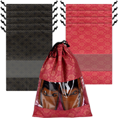 KUBER INDUSTRIES Shoe Pouch(Red)