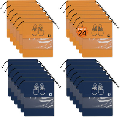 KUBER INDUSTRIES Shoe Pouch(Blue, Orange)