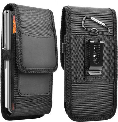 Venzina Anti Scratch Nylon Phone Holster Case with Card Holder Waist Pouch(Black)