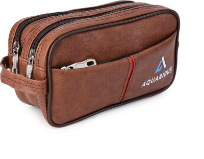 AKG TRADERS Cosmetic Pouch(Tan)