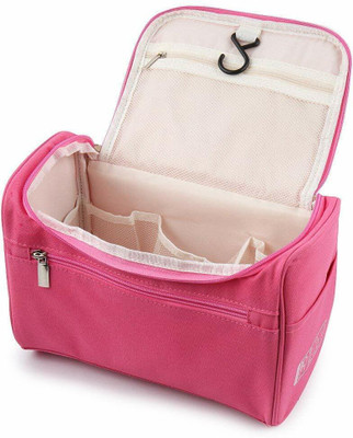 Drunna Portable Hanging Toiletry Bag For Women & Men Kit with Hanging Hook Travel Toiletry Kit (Pink) Travel Toiletry Kit(Pink)
