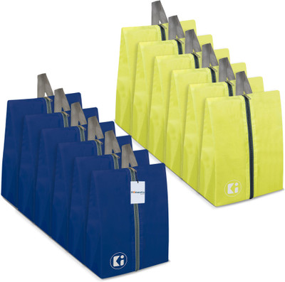 HOMESTIC by Kuber Industries Shoe Pouch(Yellow, Blue)